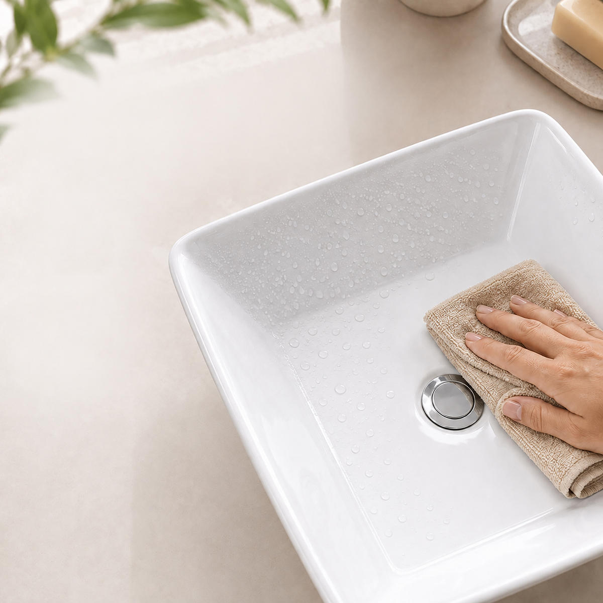 LAVOAR alb pătrat ceramic - alb, ceramică (41.5/13/41.5cm) - Relaxdays