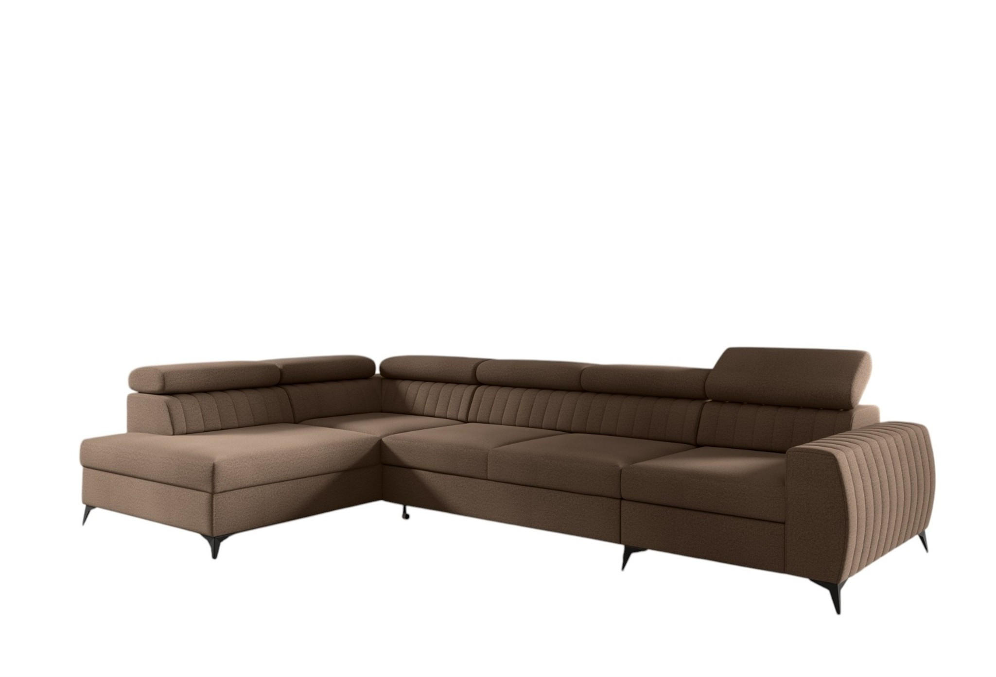 ECKSOFA Toronto Xl - Braun, Holzwerkstoff/Textil (340/200cm) - Fun Möbel