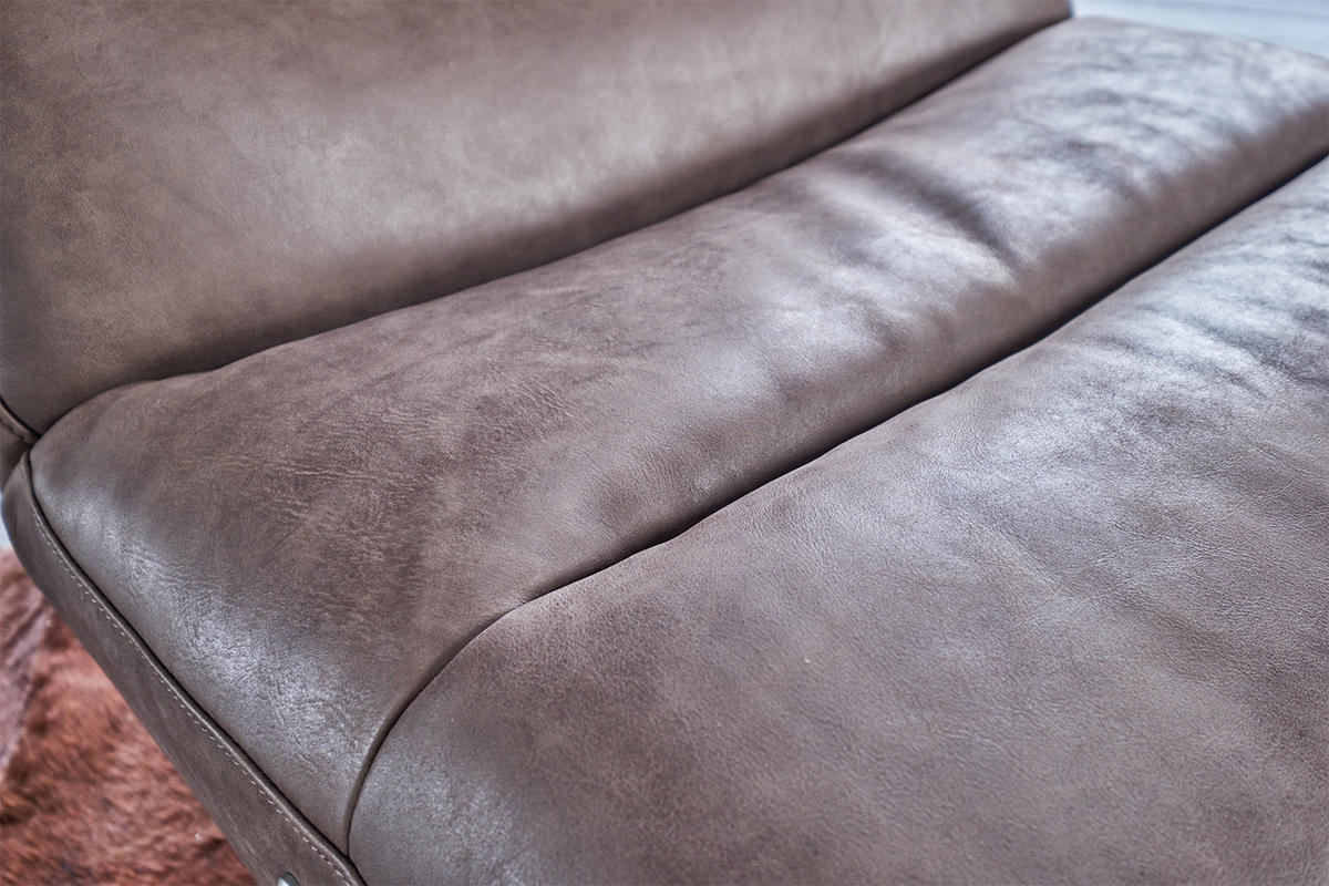 SESSEL ELEKTRISCH VERSTELLBAR CINE Taupe Leder - Taupe/Schwarz, Leder/Metall (87/93/106cm) - KAWOLA