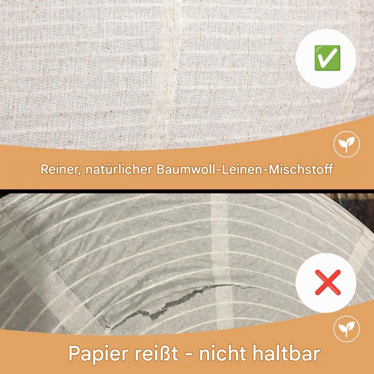 LAMPENSCHIRM Leinen 50/50/25cm - Weiß, Naturmaterialien (50/50/25cm) - Weltevree