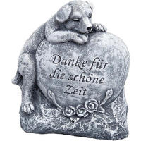 STEINFIGUR Grabstein Hund Danke für die schöne Zeit, frostfest, massiv - Grau, Stein (12/14/4cm) - stoneandstyle