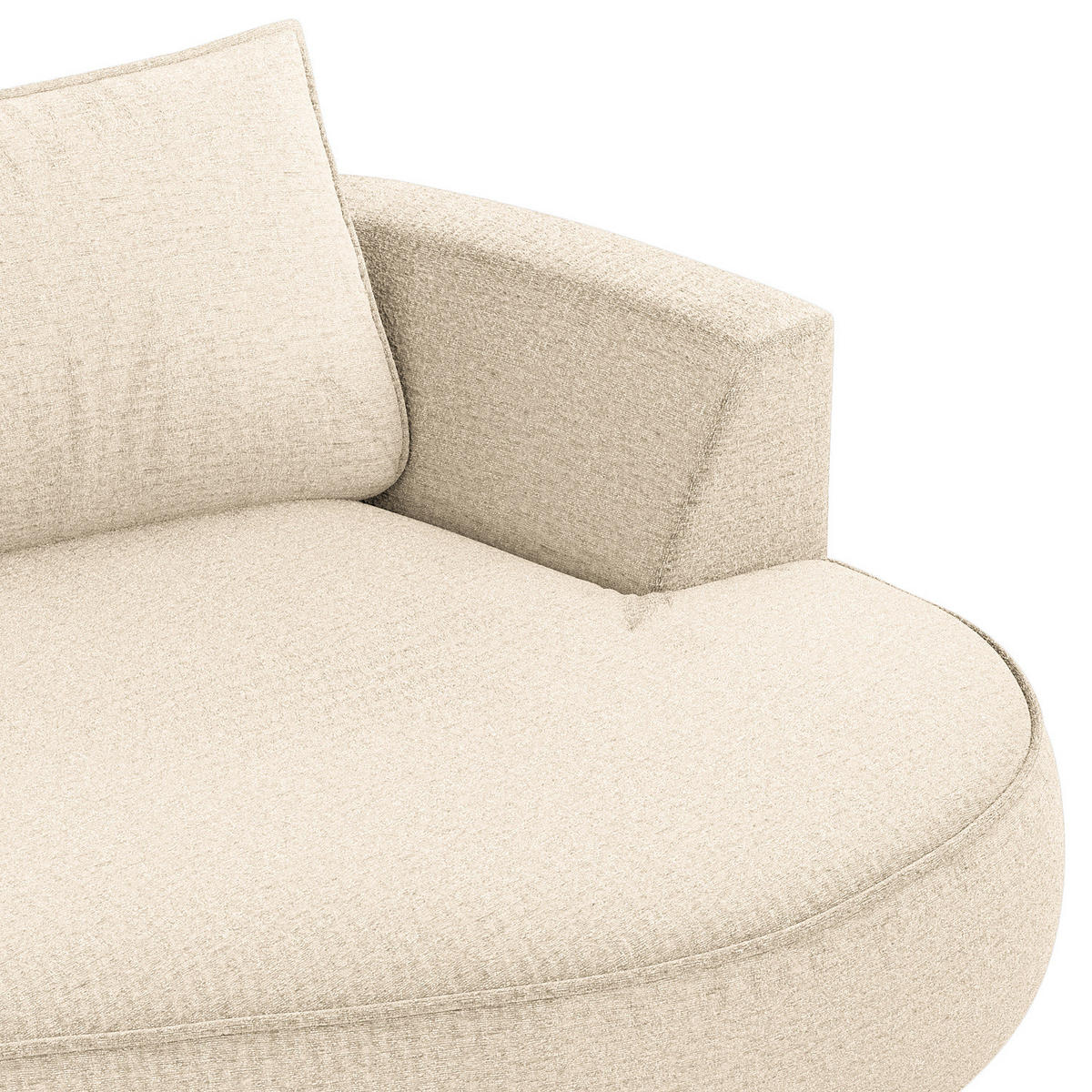 OTTOMANE - modular - Champagner/Schwarz, Kunststoff/Textil (196/82/146cm) - home24