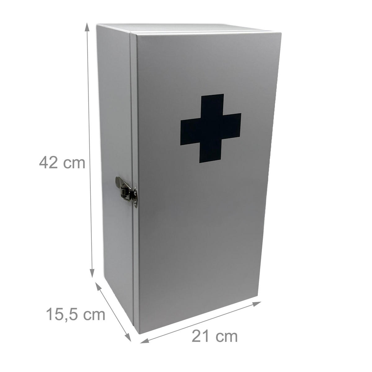 MEDIZINSCHRANK - Weiß, Metall (21/42/15.5cm) - Relaxdays