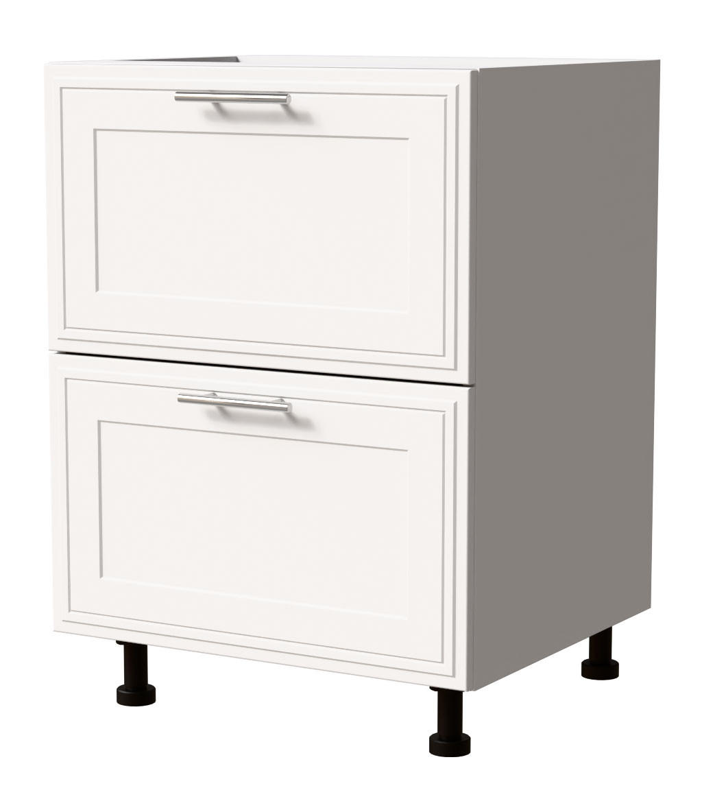 SCHUBLADENUNTERSCHRANK Salo D2/60 Weiß / Weiß Matt 60 / 50 / 82cm - REJS Vollauszug - Weiß, Holz/Holzwerkstoff (60/82/50cm) - Feldmann-Wohnen