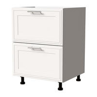 SCHUBLADENUNTERSCHRANK Salo D2/60 Weiß / Weiß Matt 60 / 50 / 82cm - REJS Vollauszug - Weiß, Holz/Holzwerkstoff (60/82/50cm) - Feldmann-Wohnen