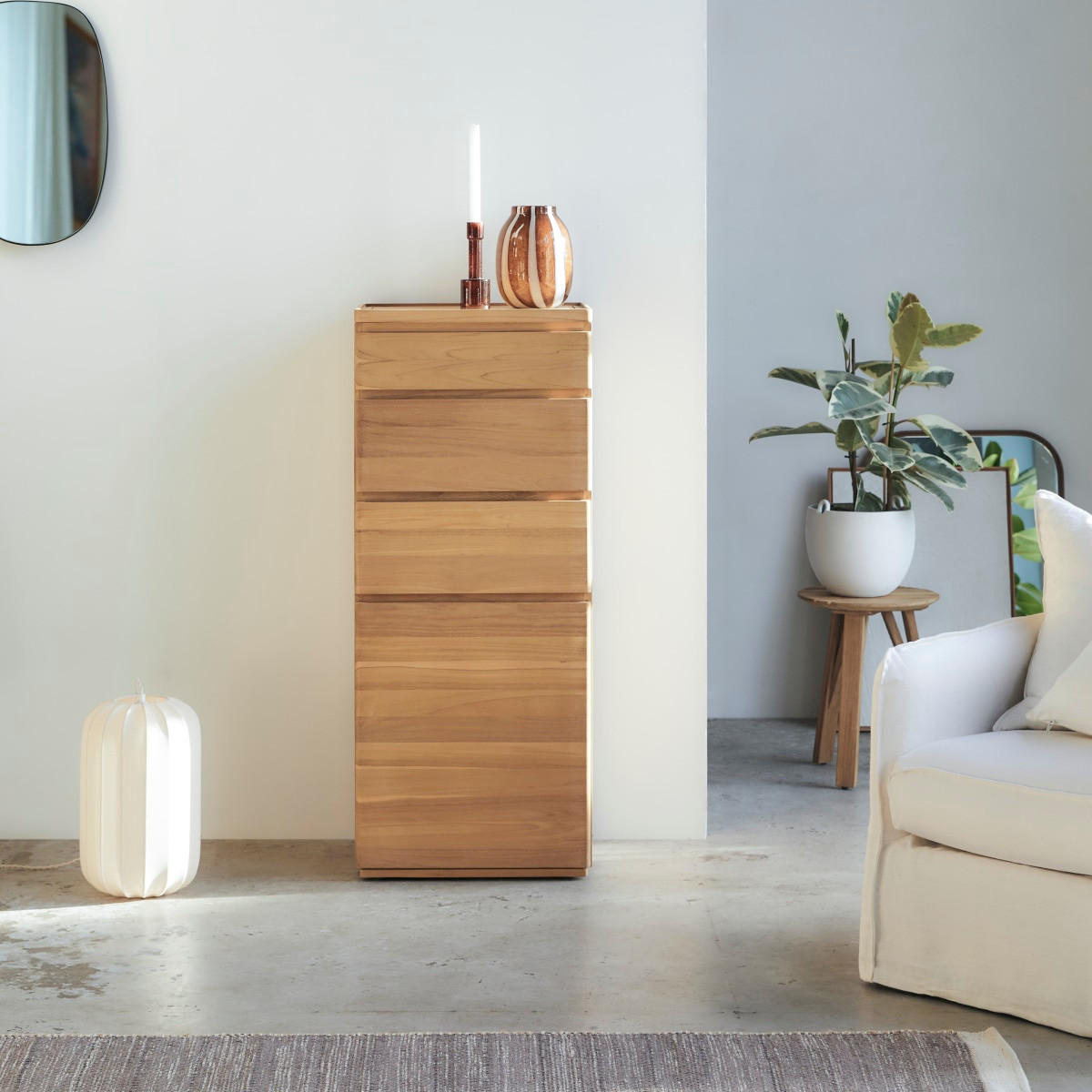 KOMMODE Nino Natur aus Teak - Naturfarben, Holz (50/120/40cm) - Tikamoon