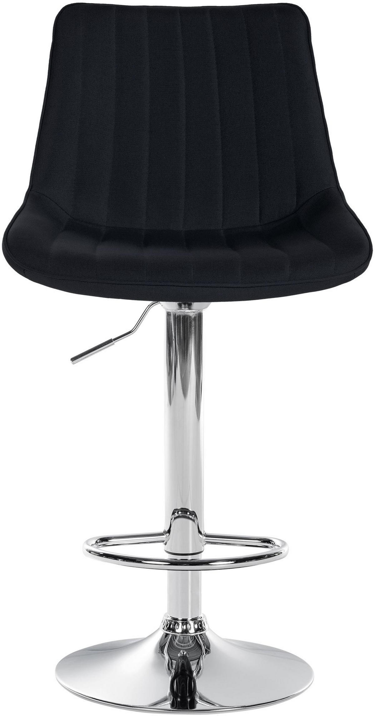 BARHOCKER RIO Schwarz Stoff Chrom - Schwarz, Textil/Metall (49.5/91/50cm) - DELUKE