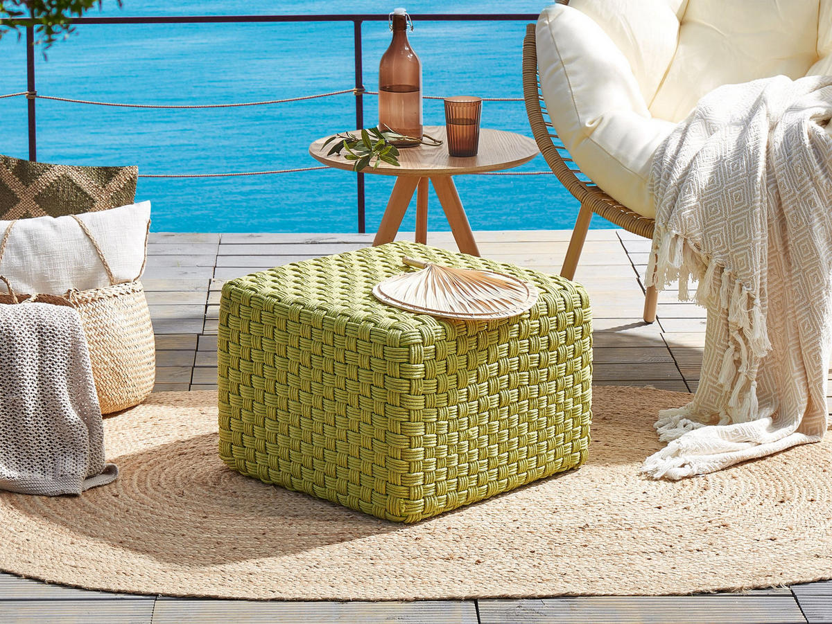 POUF Kunststoff Grün Nalli - Grün, Textil (50/35/50cm) - Beliani