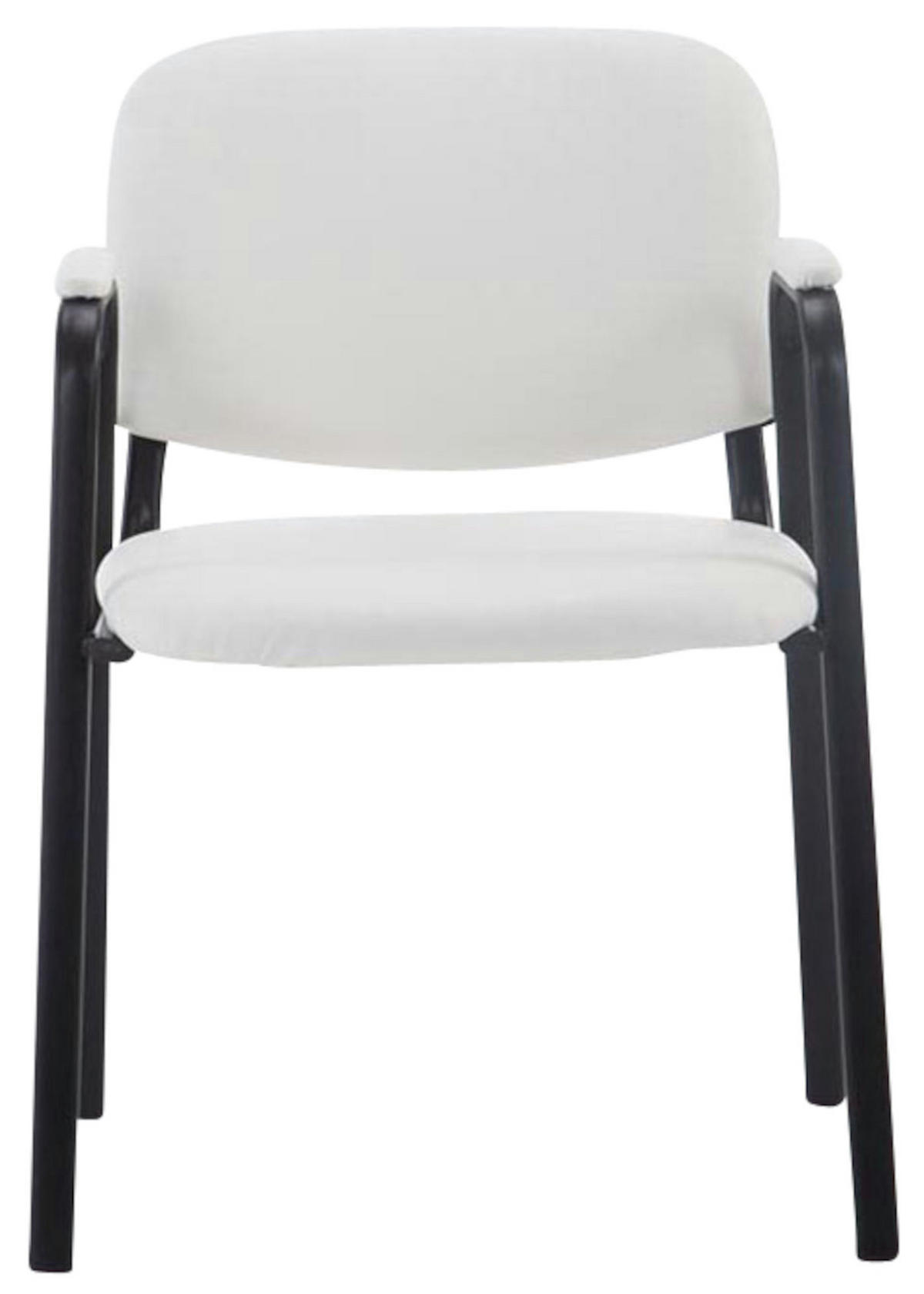 BESUCHERSTUHL 4er Set Lederlook weiß - Weiß, Textil/Metall (53/79/55cm) - CLP