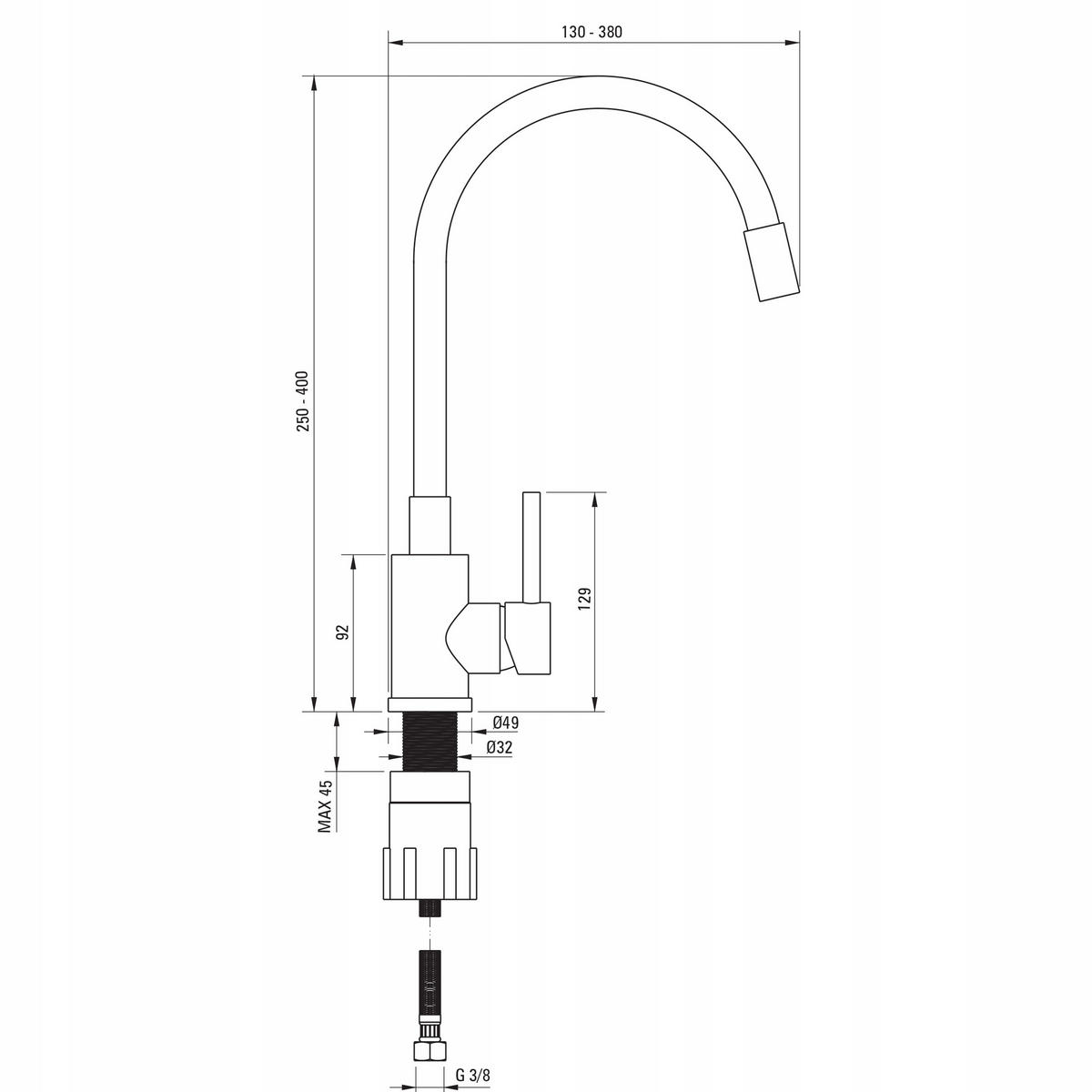 SPÜLUNTERSCHRANK 60cm mit Spüle + Armatur + Siphon Eichenfarbe - Eichefarben, Holzwerkstoff (60/82/50cm) - Stamar
