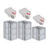 EUROBOX 8x Nextgen Economy Mit Scharnierdeckel Grau/Rot Griffe Geschlossen 20 Liter - Rot, Kunststoff (30/22/40cm) - PROREGAL
