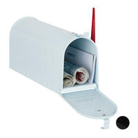 US-MAILBOX - Weiß, Metall (22cm) - Relaxdays