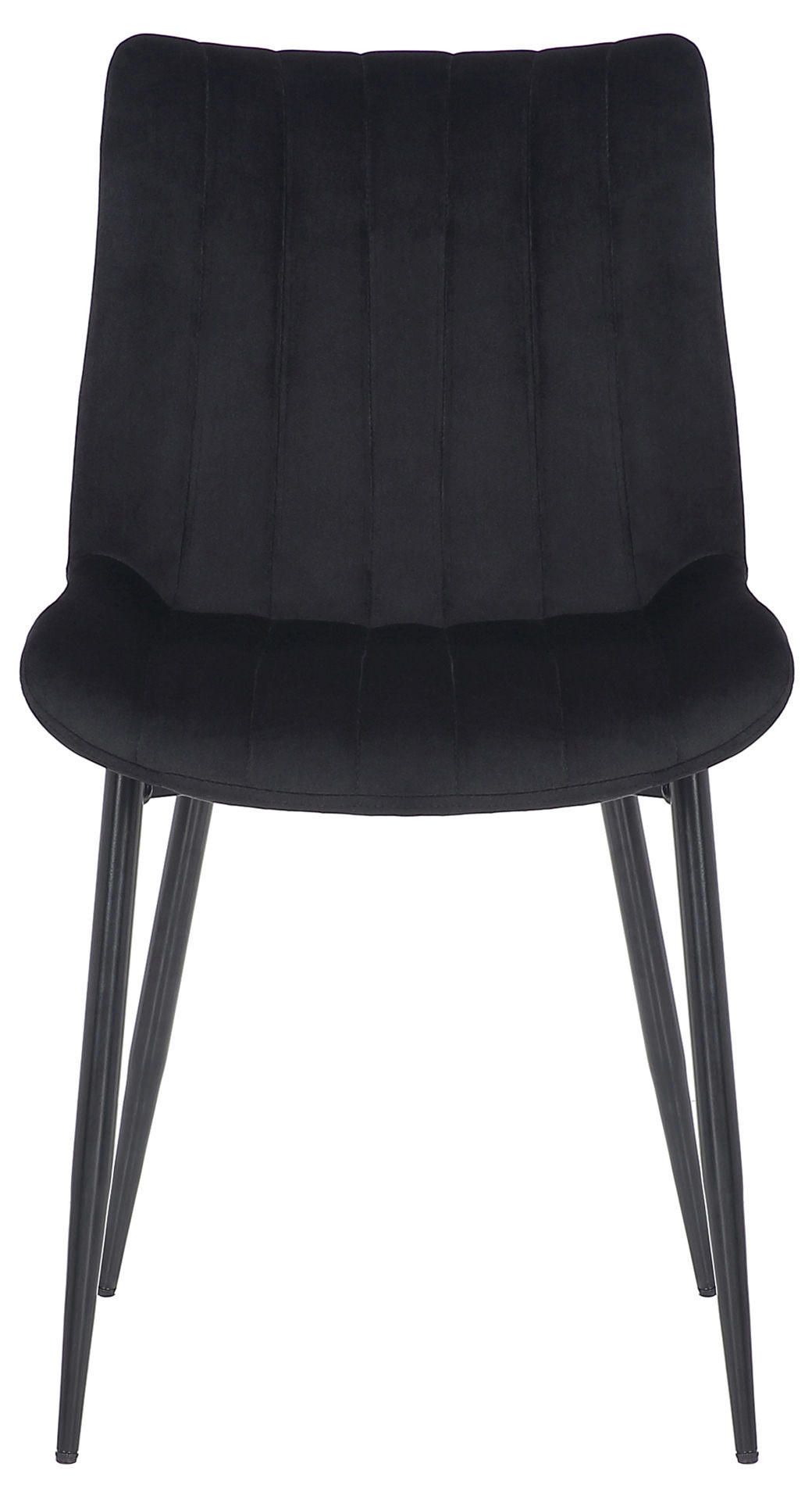 STUHL Samt schwarz - Schwarz, Textil/Metall (46/82/61cm) - CLP