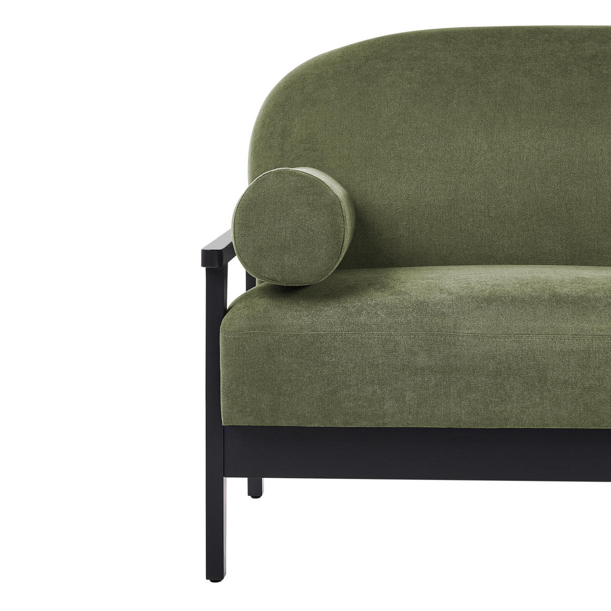 2-SITZER-SOFA Stoff Grün Pilarne - Schwarz/Grün, Textil (153/88/84cm) - Beliani