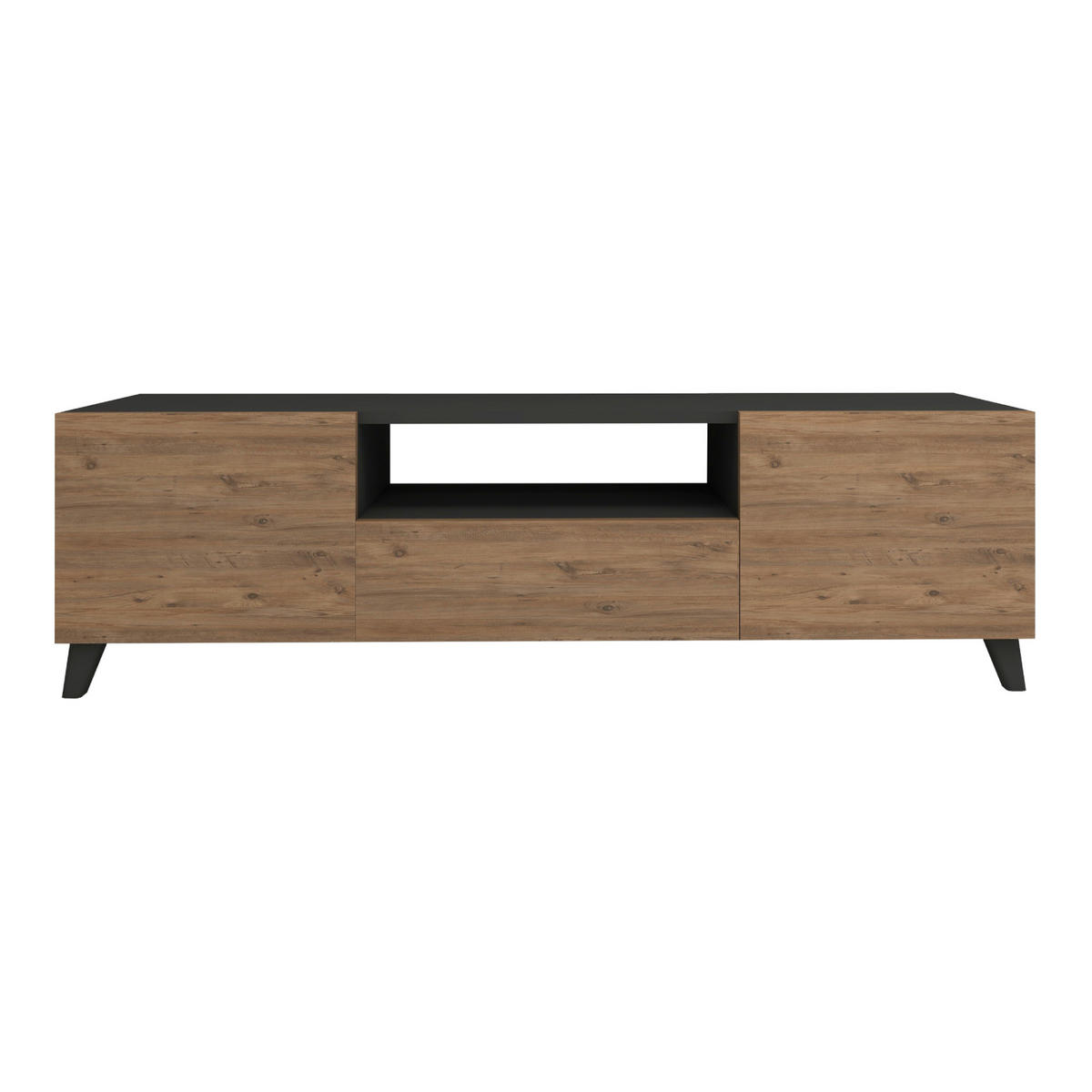 LOWBOARD Torsby - Eichefarben, Holzwerkstoff/Kunststoff (140/46/30cm) - [en.casa]