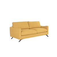 SOFA CLOUD mit schwarz Metallbeinen, Gelb - Gelb, Textil (235/98/107cm) - KS Home Concept