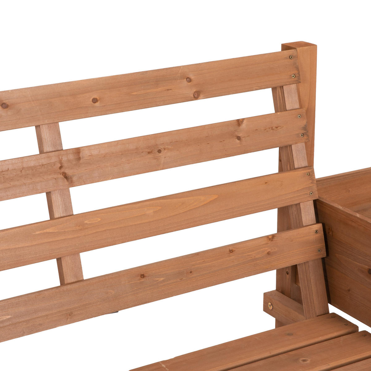 GARTENBANK, 2-Sitzer, Holzbank, mit Blumenkasten, für Garten, Terrasse, Dunkelbraun - Braun, Holz (59/95/184cm) - Outsunny