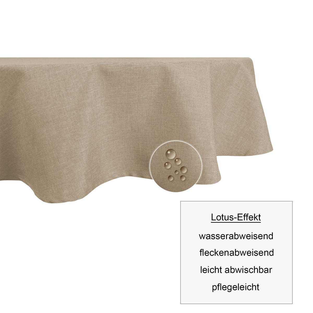 TISCHDECKE Leinenoptik 160/220 cm oval Beige Natur - Beige, Textil (160/220cm) - TiborTex