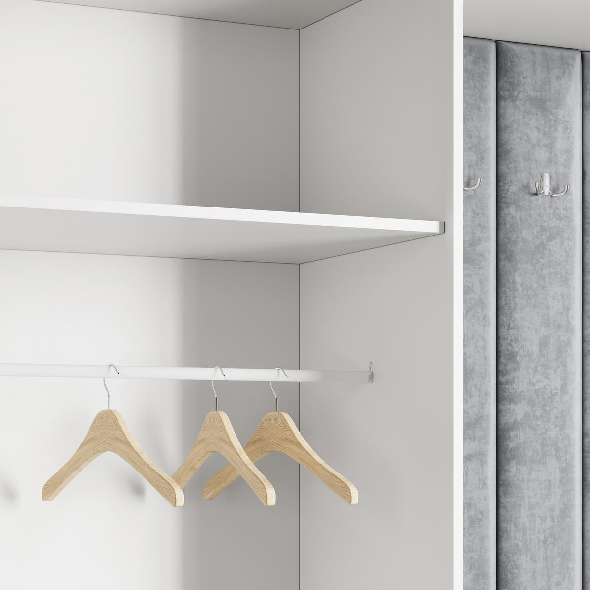 GARDEROBENSCHRANK REMA 120/240/60 cm Modern Weiß - Weiß, Holzwerkstoff (120/240/60cm) - MASSENO