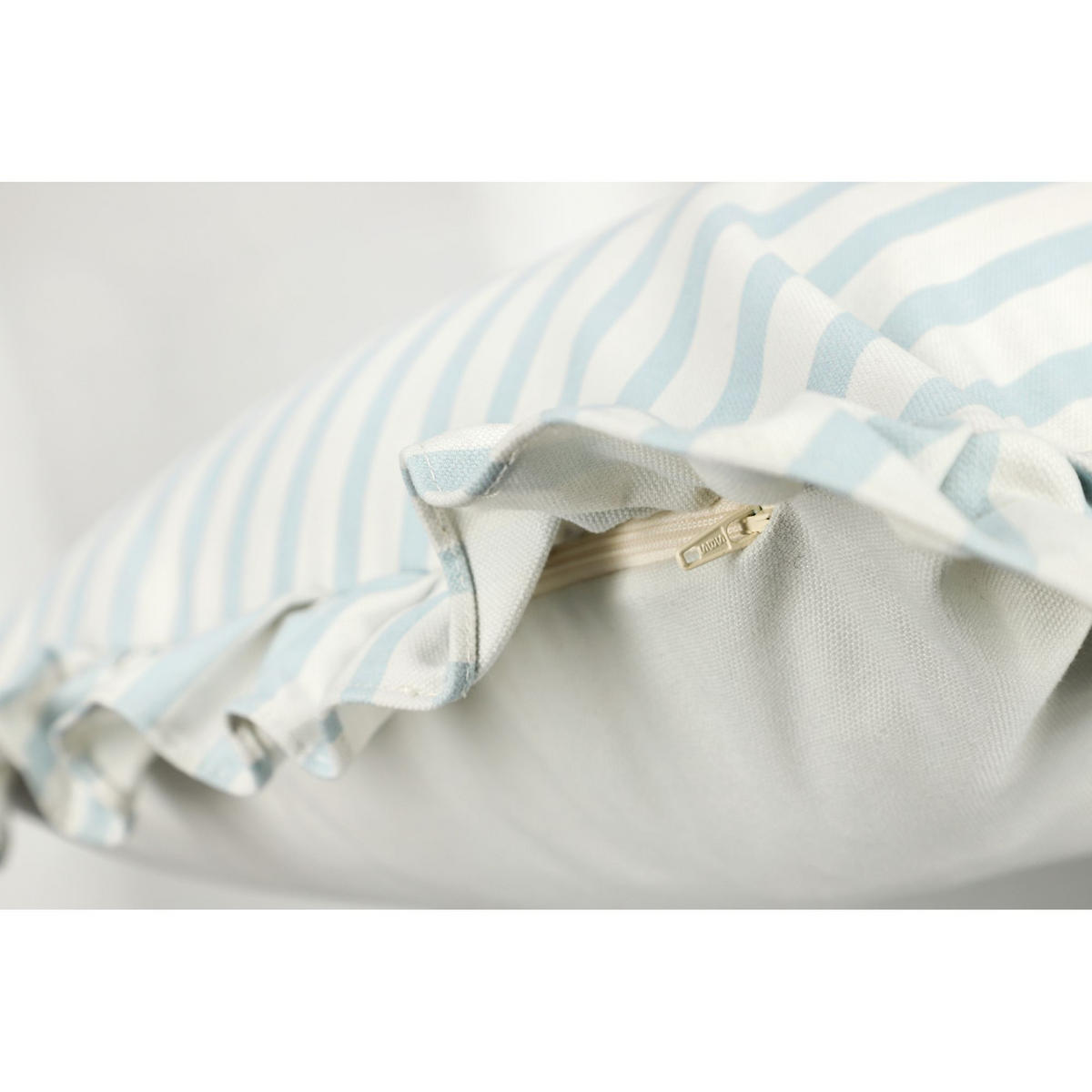 KISSENHÜLLE VOLANT - Hellblau, Textil (45/45cm) - Tom Tailor