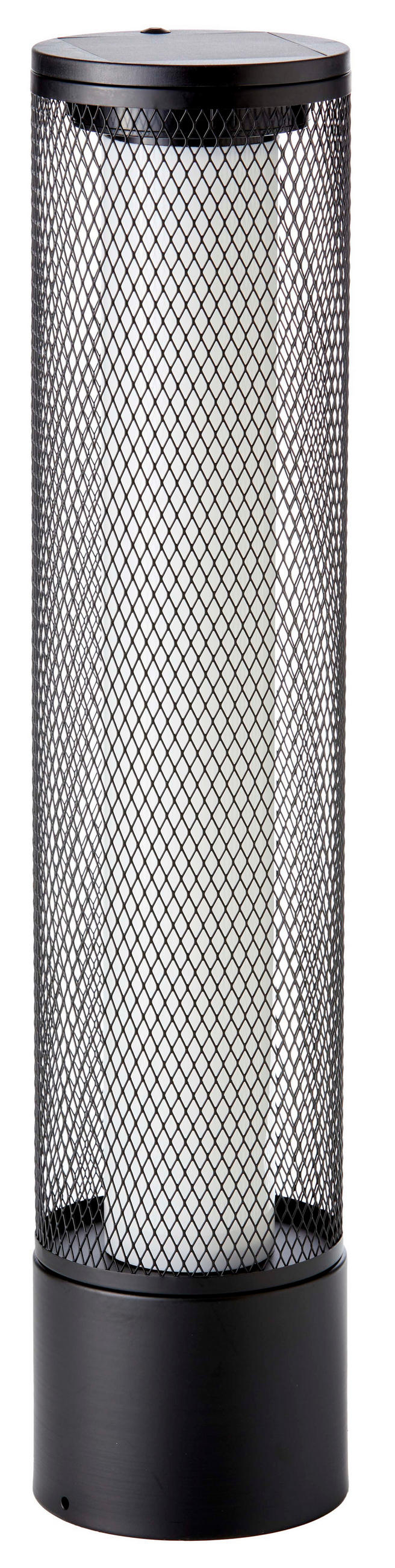 LED-FLAMMENLICHTSÄULE Solar-Stehlampe 59cm hoch Metall Gitteroptik Feuereffekt - Schwarz, Metall (13/13/59cm) - Northpoint