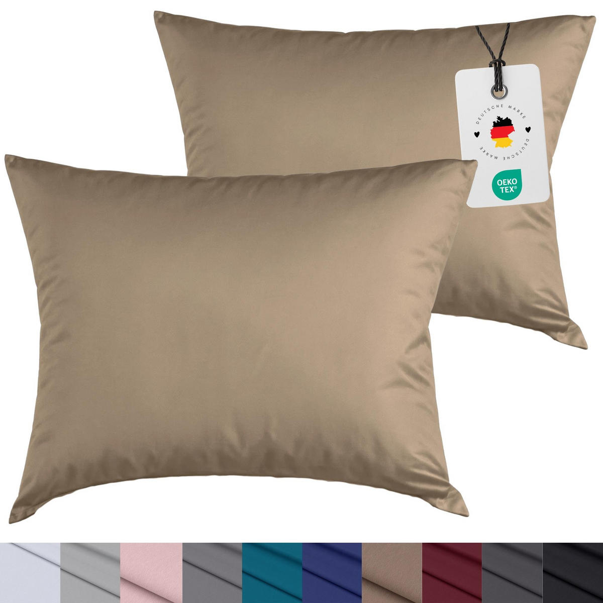 KISSENBEZUG 40x40 cm aus 100% Mikrofaser, Kissenhülle Braun Einfarbig - Braun, Textil (40/40cm) - Carpe Sonno