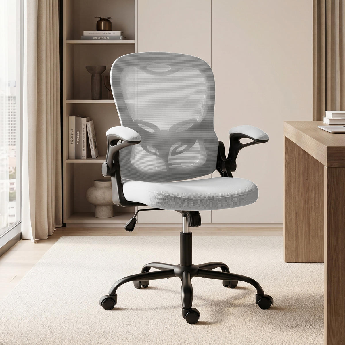 BÜROSTUHL Hellgrau 62.0/58.0/110.5 cm - Hellgrau, Textil (58/110.5/62cm)