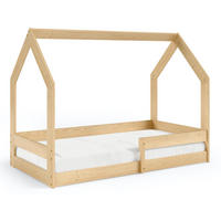 HAUSBETT Dolly mit Matratze, Rausfallschutz 160x80cm - Birkefarben, Holz (80/124/160cm) - VENASI MÖBEL
