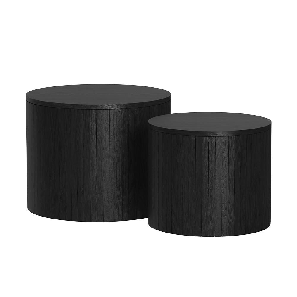 COUCHTISCH-SET Tavilo Eiche/Schwarz 48 x 48 cm 2 Teile - Schwarz/Braun, Holzwerkstoff (48/48/38cm) - Vicco
