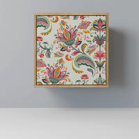 SIDEBOARD ORGANIC FOLKLORE, Eichefarben, 57,5x42x57,5 cm, Ohne Füße - Eichefarben/Multicolor, Holzwerkstoff (57.5/57.5/42cm) - SpaceRebels