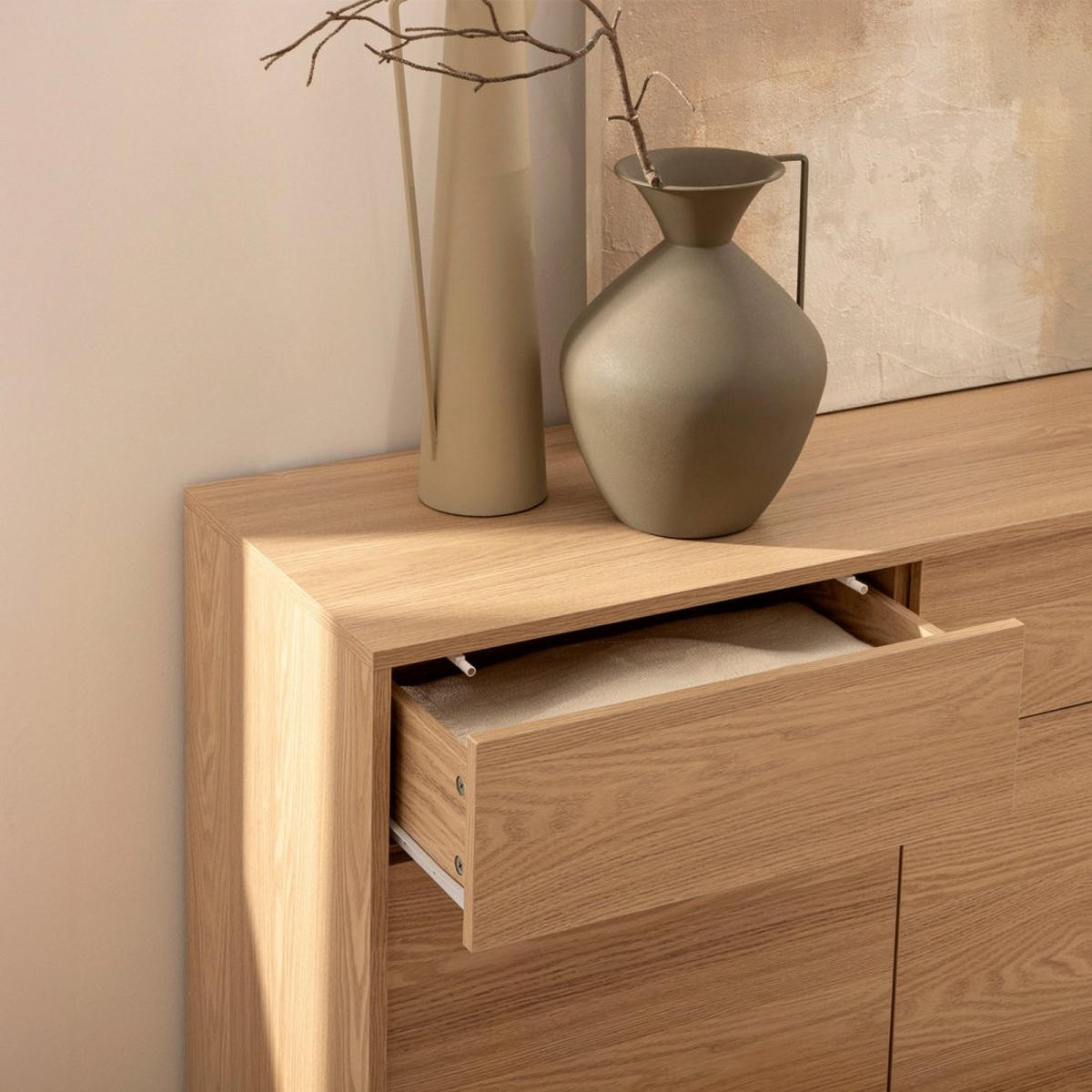 ANRICHTE NIEDRIGE Remi Natürlich 148 cm x 85 cm - Naturfarben, Holzwerkstoff (148/85/40cm) - Klast Home