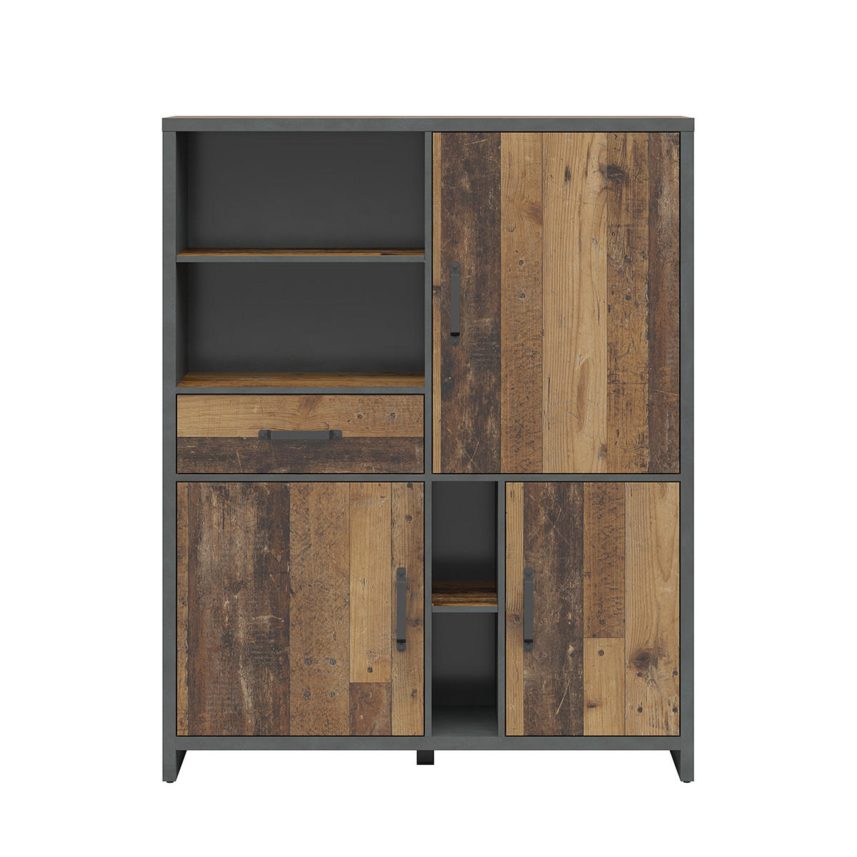 BÜCHERREGAL Paul Holz und Grau - Grau, Holzwerkstoff (120/150/40cm) - Petits-meubles