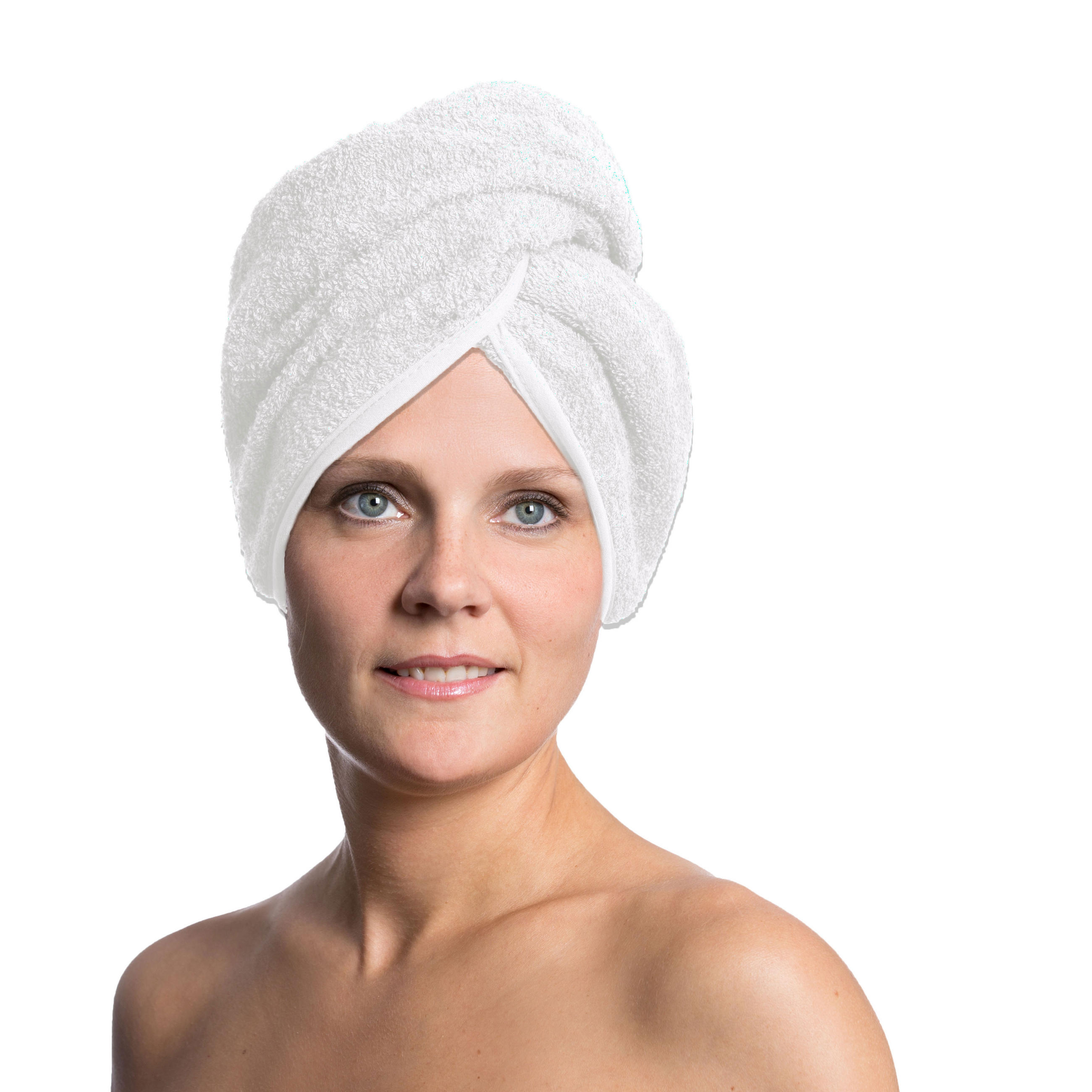 HAARTURBAN, 23x64 cm, 100% Baumwolle, Weiß - Weiß, Textil (23/64cm) - Zollner