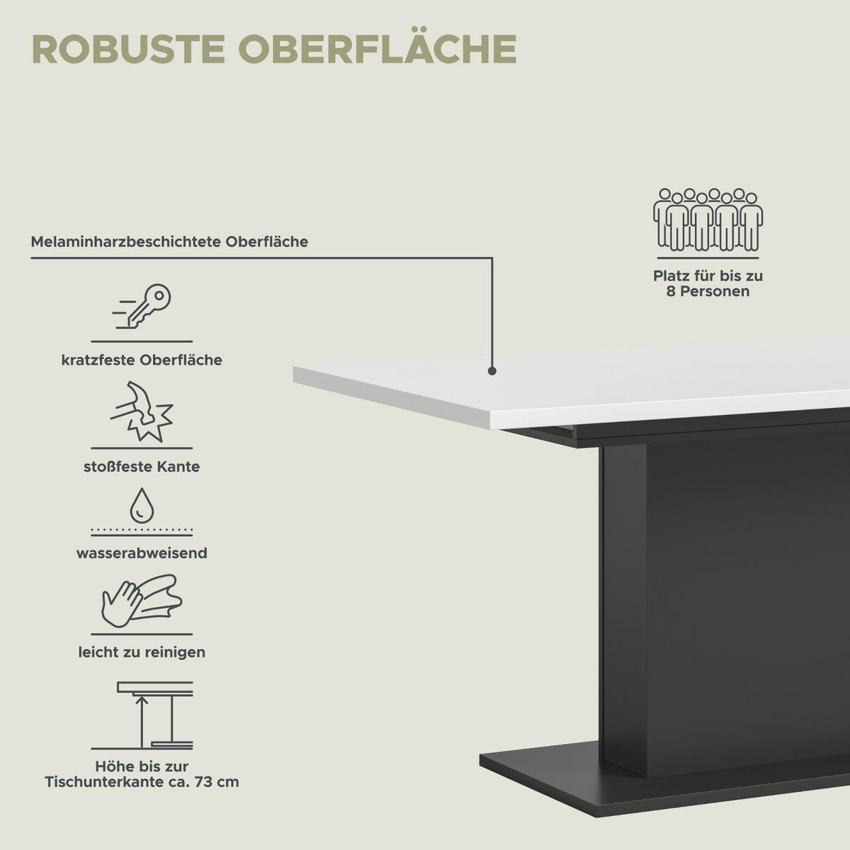 ESSTISCH weiß, grau, Küchentisch ausziehbar 150 - 190 cm - Weiß/Grau, Holzwerkstoff/Metall (150/90/76cm) - Inn.Furn