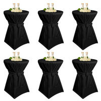 STEHTISCHHUSSE 6-teiliges Set Schwarz Ø 70-75 cm - Schwarz, Textil (70/110cm)