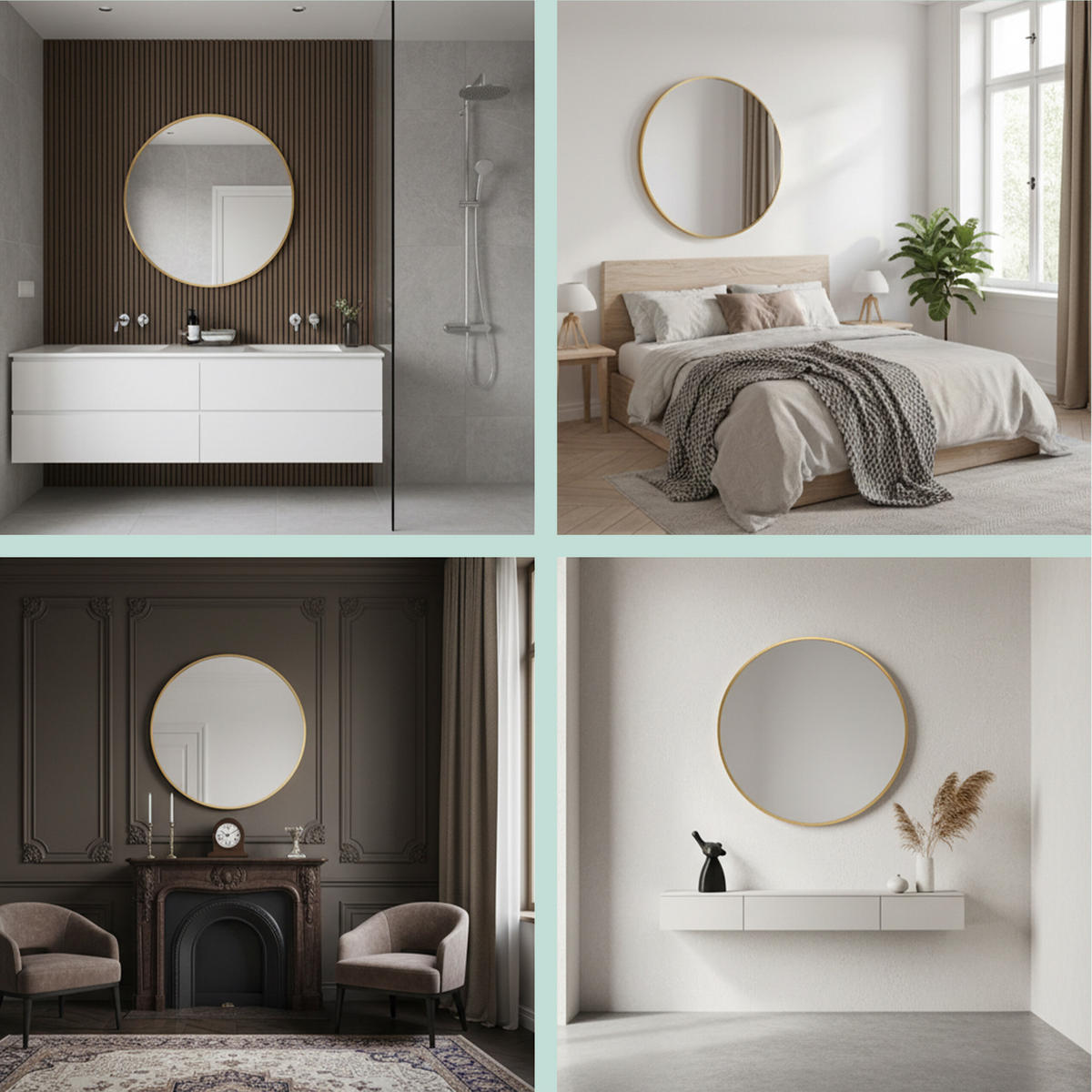 SPIEGEL - Goldfarben, Glas/Metall (70/70/3cm) - Relaxdays