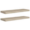 SCHWEBEREGALE 2 STK. EICHE-OPTIK 80X23,5X3,8 CM MDF - Eichefarben, Holzwerkstoff (23.5/3.8/80cm) - vidaXL