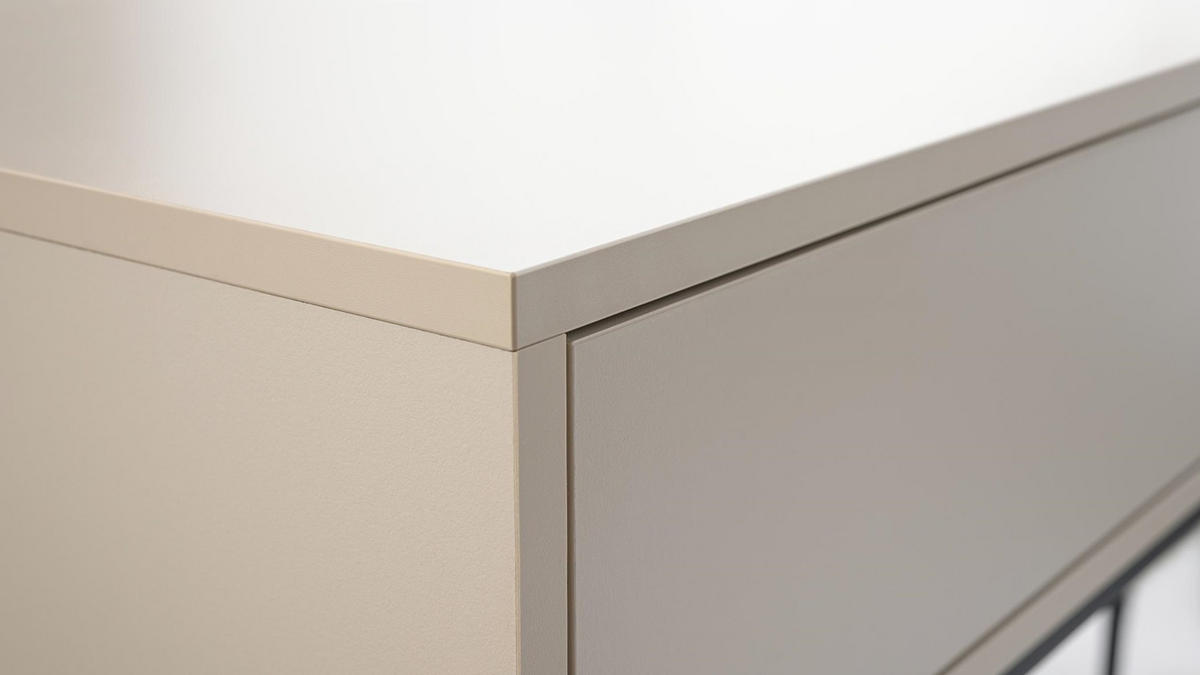 SCHMINKTISCH Genua, Sandbeige, PUSH TO OPEN-System - Beige, Holzwerkstoff (37/137/83cm) - Bettso