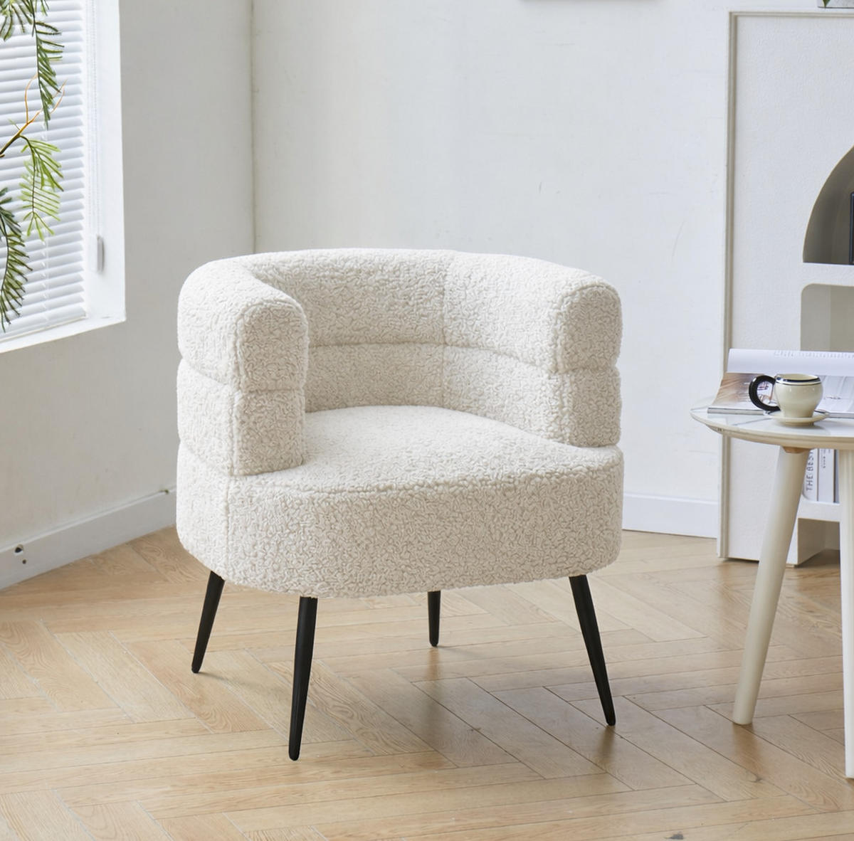 SESSEL Wolle Weiß - Weiß, Textil (67/69/64cm) - Nordlys