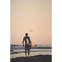 FOTOTAPETE Surfer mit Surfbrett 186 x 279 cm - Braun, Papier (186/279cm) - ESTAhome