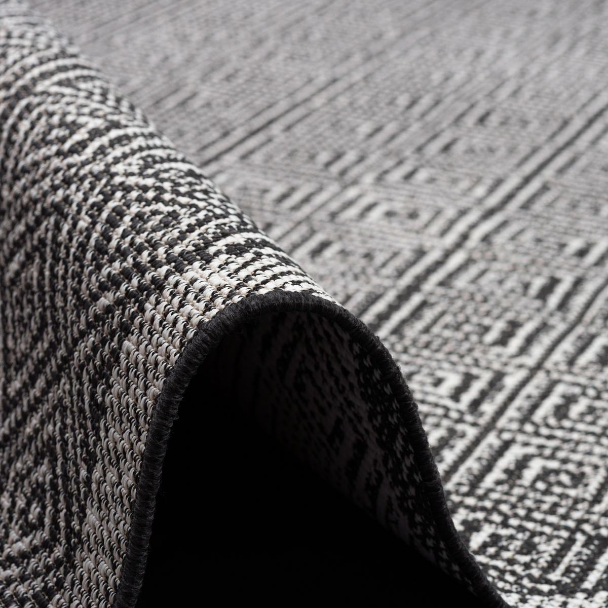 IN & OUTDOOR TEPPICH HAMPTON MELIERT - Schwarz, Textil (140/200cm) - Pergamon