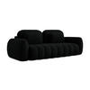 3-SITZER SOFA mit Schlaffunktion Bouclé Stoff Schwarz - Schwarz, Holzwerkstoff/Kunststoff (266/95/121cm) - LaMiaSofa