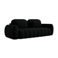 3-SITZER SOFA mit Schlaffunktion Bouclé Stoff Schwarz - Schwarz, Holzwerkstoff/Kunststoff (266/95/121cm) - LaMiaSofa