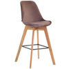 BARHOCKER Medoc, Gestell Natura, Samt Braun - Braun/Naturfarben, Holz/Textil (48/100/56cm) - TPFLiving