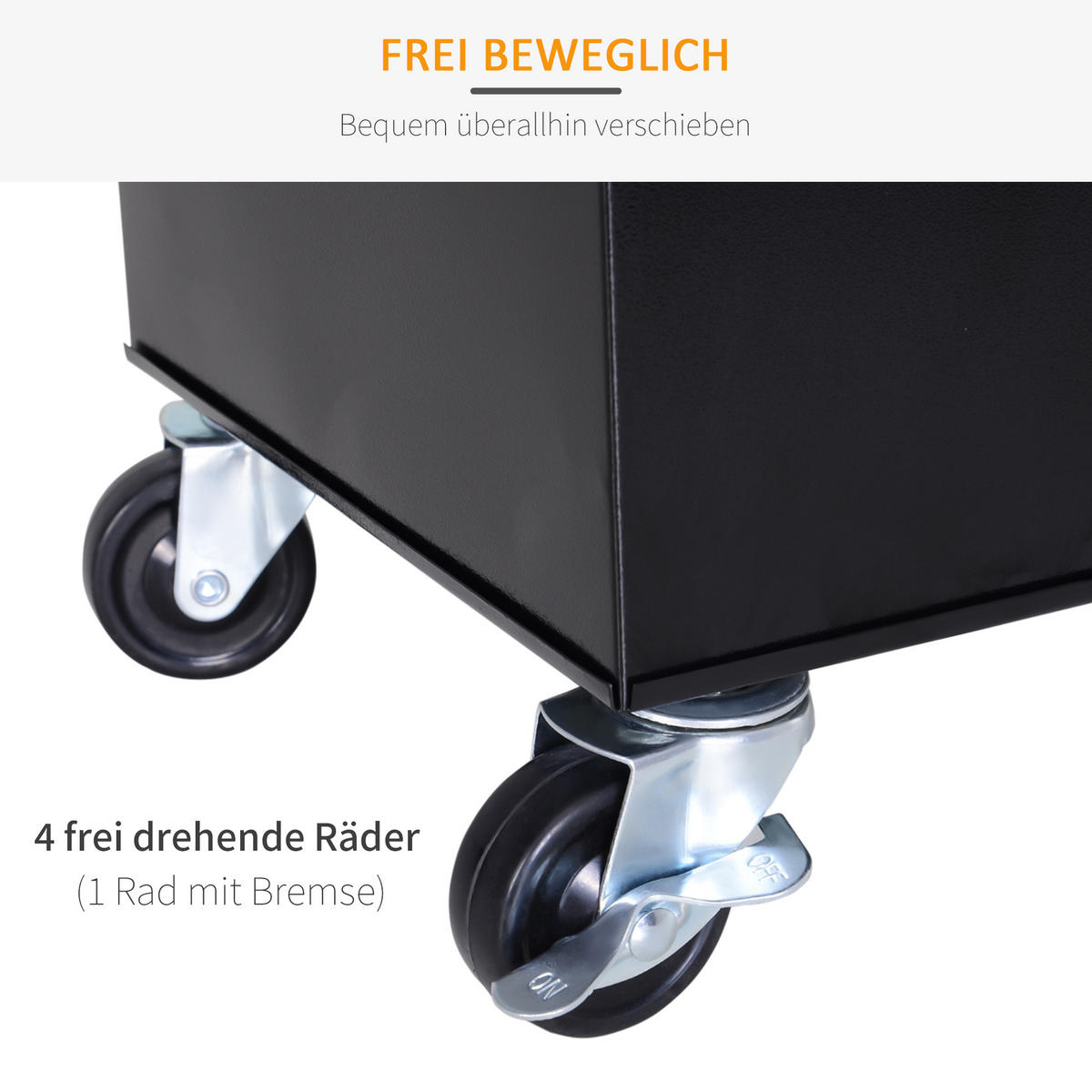 WERKSTATTWAGEN Werkzeugschrank - Schwarz, Metall (28/104.5/60cm) - DURHAND