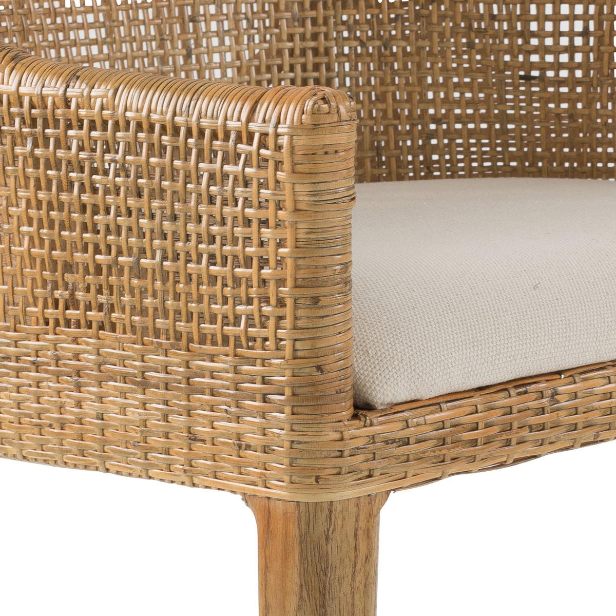 RATTANSTUHL H88 cm 56/88/58 cm - Eichefarben, Textil (58/88/56cm) - Signature