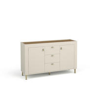KOMMODE Mossa Kaschmir, Kombikommode mit Schubladen - Beige/Goldfarben, Holzwerkstoff (137/84/40cm) - Bettso
