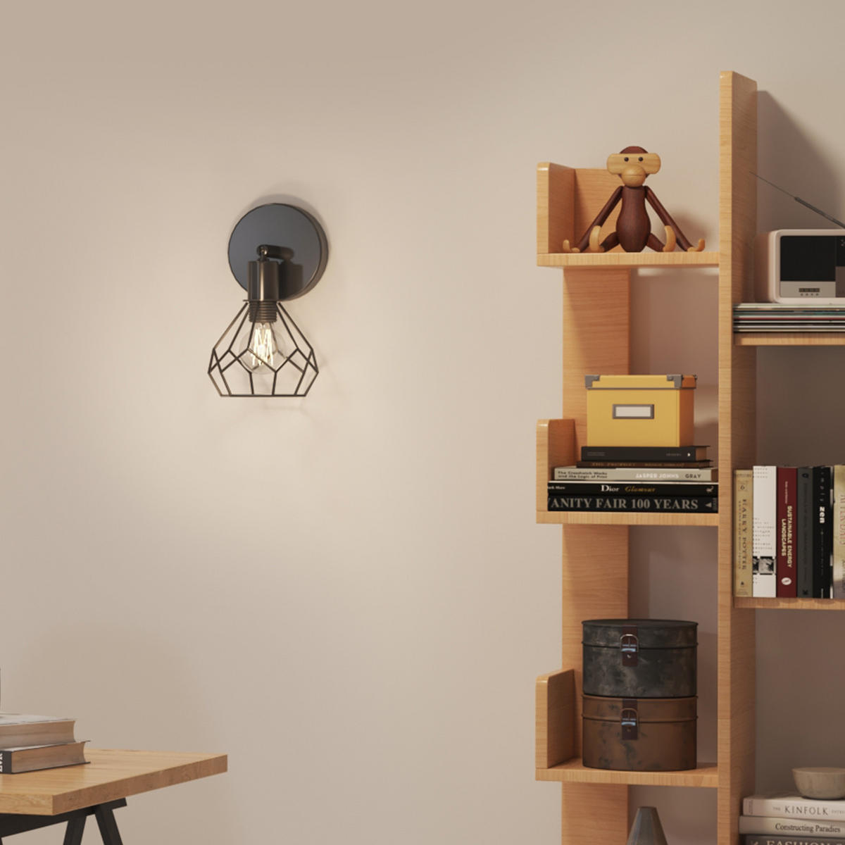 WANDLAMPE Industrial Schwarz Aus Eisen 12/20 cm - Schwarz, Metall (11.9/20/12cm) - EMKE