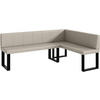 ECKBANK PETER_U - Beige, Leder (142/196cm) - Meblini