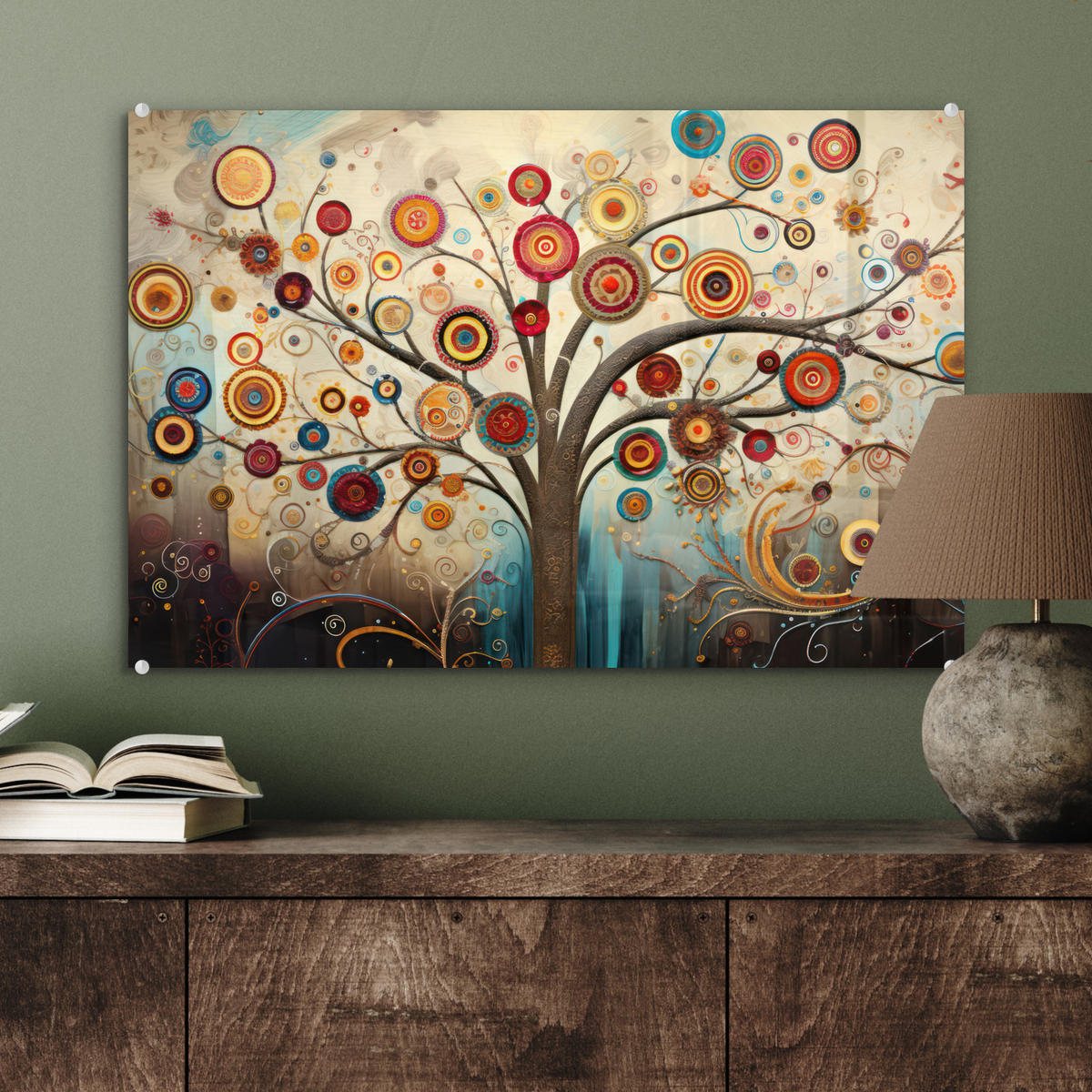 ACRYLGLASBILD Baum - Baum des Lebens - Farbe 60x40 cm - Braun, Glas (60/40cm) - MuchoWow